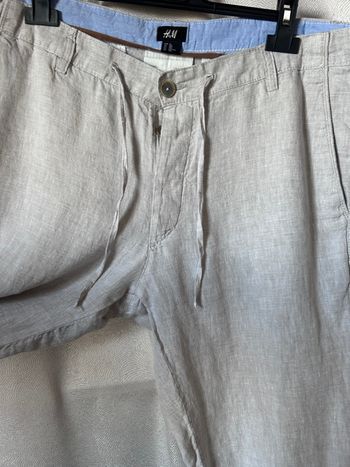 Pantalon de costume lin beige 54 H&M