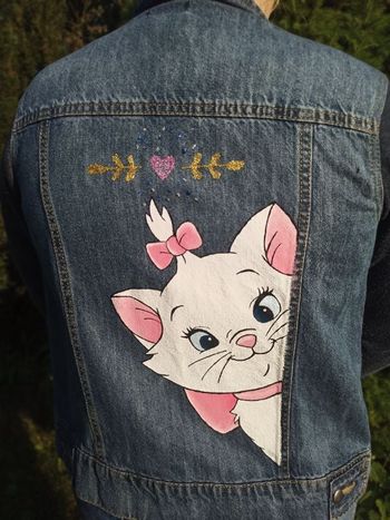 Veste en jean customiser marie aristochat