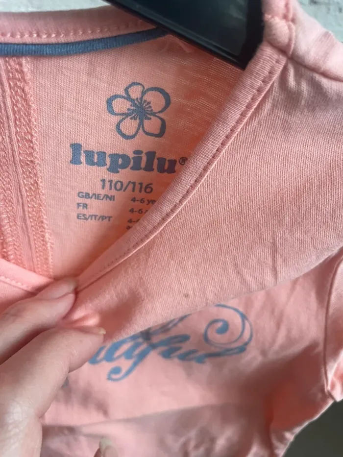 Tee shirt fille mc lupilu papillon 6 ans colori corail - photo numéro 2