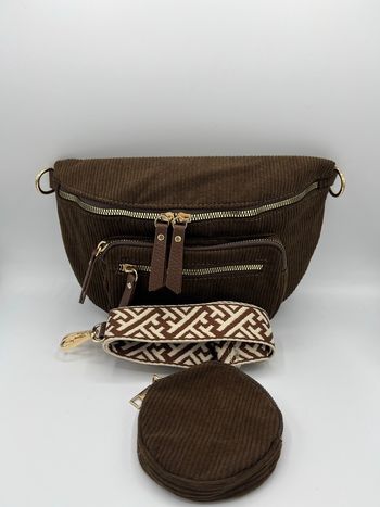Sac banane bandoulière velours