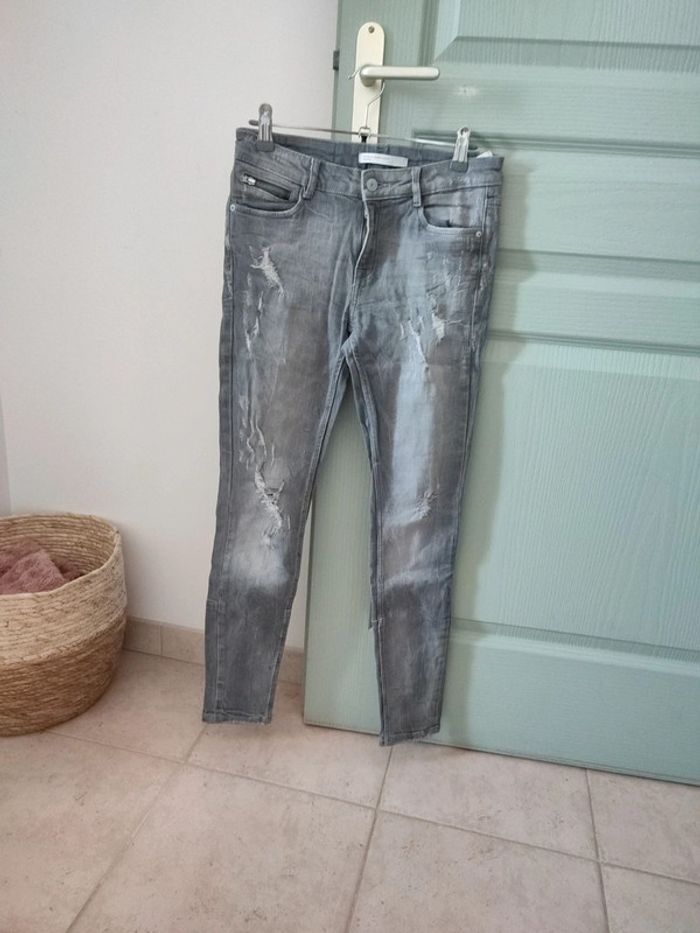 Jean zara gris taille 36 - taille basse