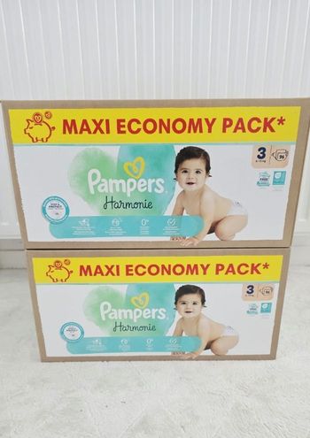 2× Couches Pampers Harmonie Taille 3 MAXI PACK ×192