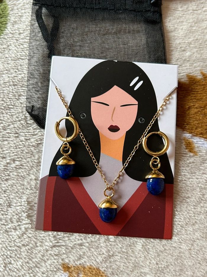 Boucles d’oreilles et collier pomme de pain - photo numéro 5