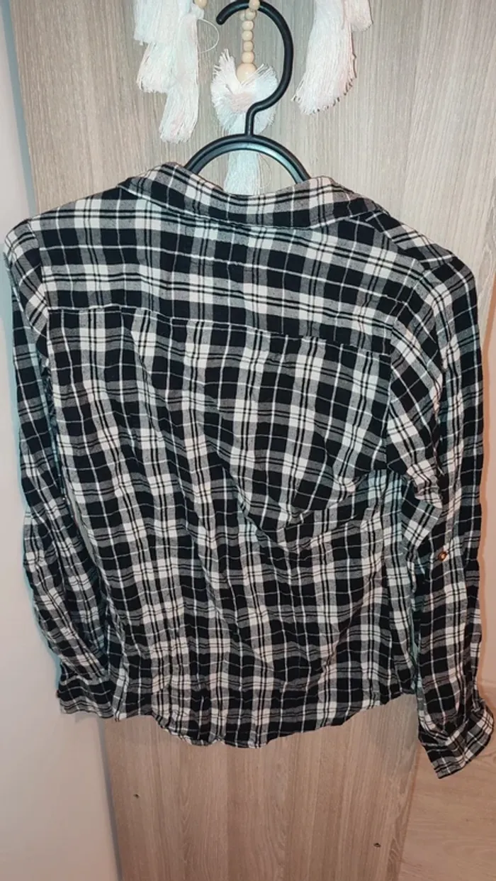 Chemise femme manches longues noire et blanche - photo numéro 2