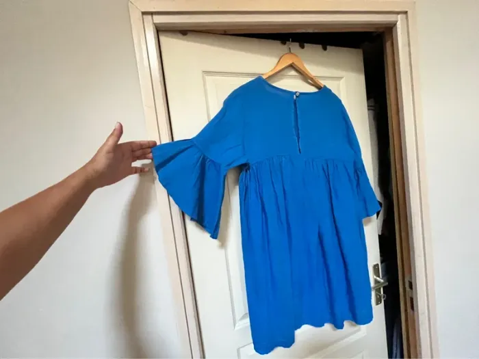 Robe Bleu - Made in Italie - taille 42 Lin et coton - photo numéro 8