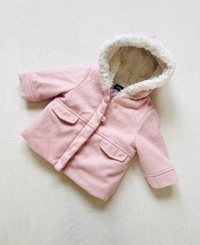 Manteau rose à capuche 12 mois - Kiabi - photo numéro 2