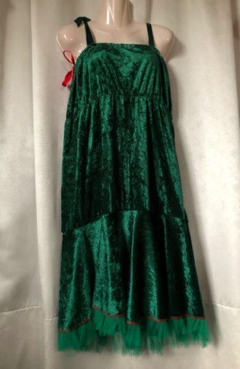 Robe sapin de Noël velours vert taille unique