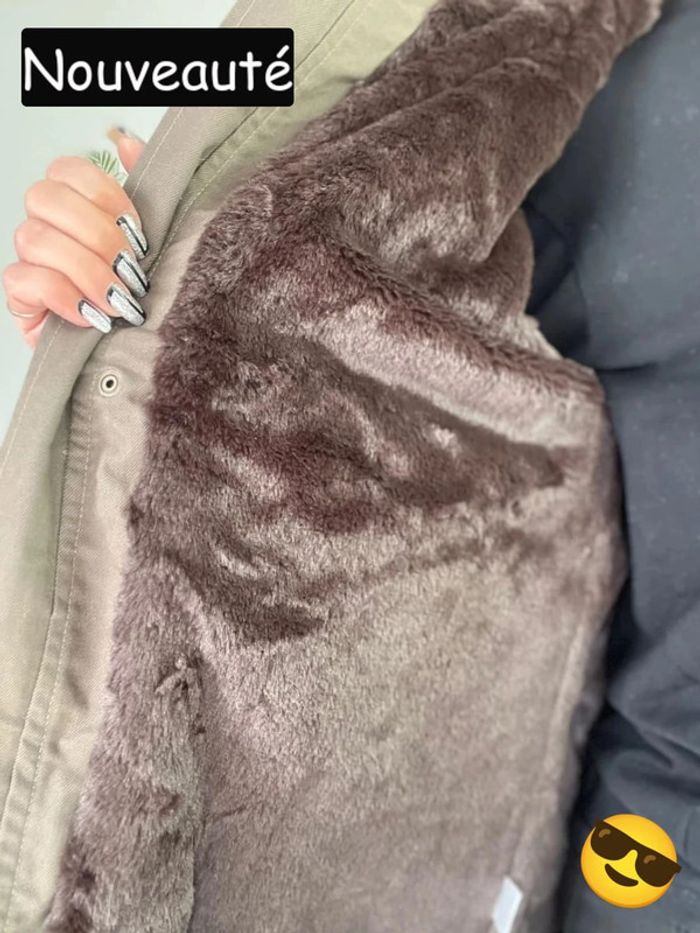Parka à capuche kaki neuf toute douce à l’intérieur - taille M - ici moda - photo numéro 8