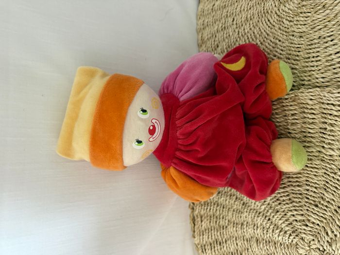 Doudou clown jaune orange rouge lune étoile COROLLE - photo numéro 2
