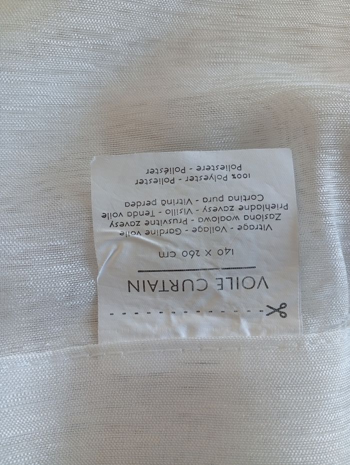 Rideau/ Voilage blanc. Voile Curtain - photo numéro 2