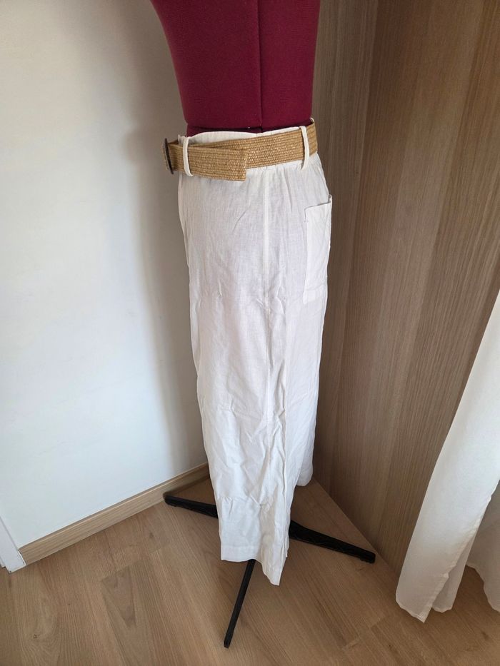 Pantalon large blanc - taille 42 - Mango - photo numéro 2