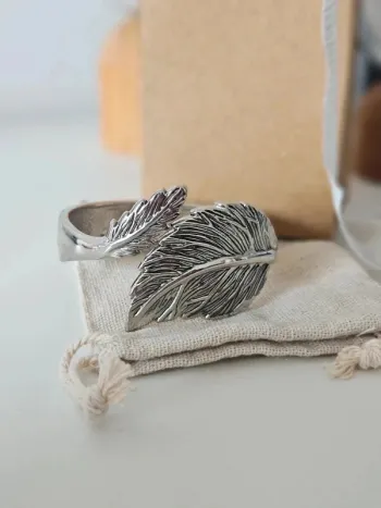 Bracelet feuilles argenté