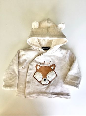 Paletot crème à capuche un mois ou 54/59 cm
