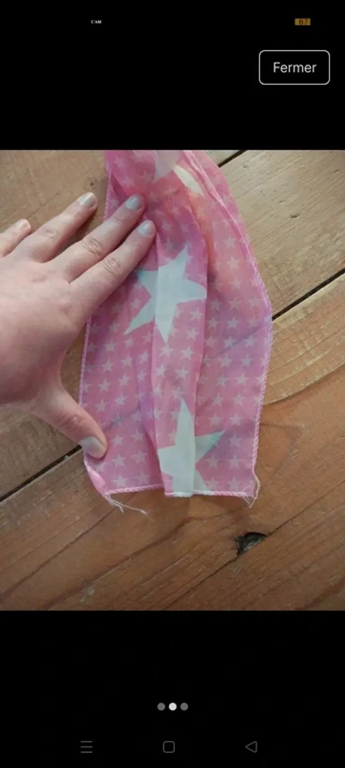 Foulard rose avec motif Étoile - photo numéro 2