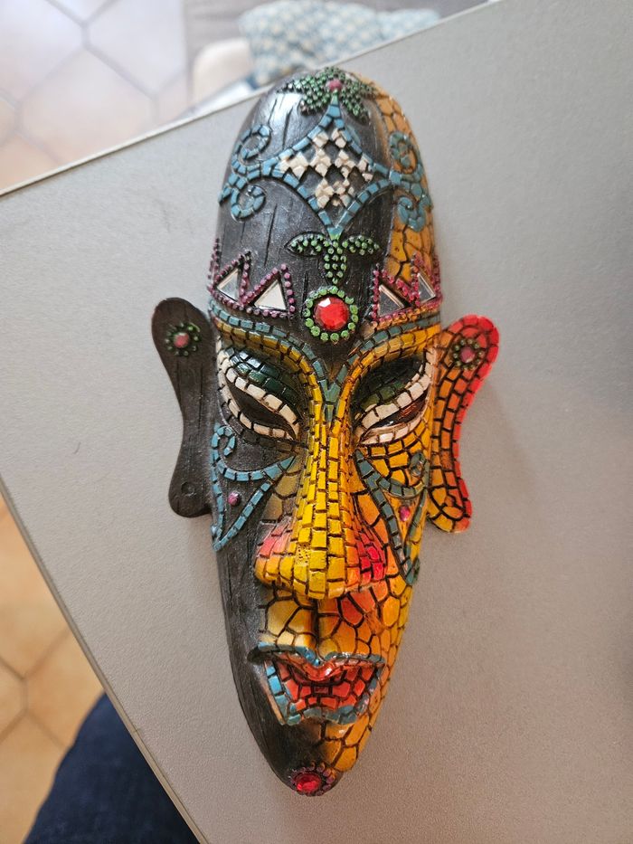 Tête decoration en bois