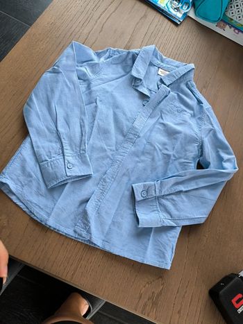 Chemise manches longues bleu chiné