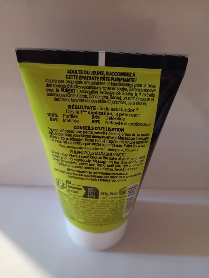 Pate purifiante nettoyante anti imperfections . Garancia. 30 grammes. Neuve - photo numéro 3