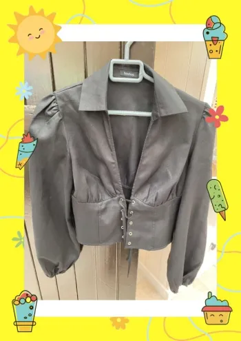 Top corsé noir 36 boohoo