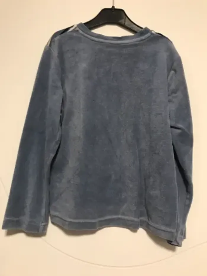 Haut de pyjama marque bronzini garçon 8 ans bleu rayé molleton - photo numéro 2