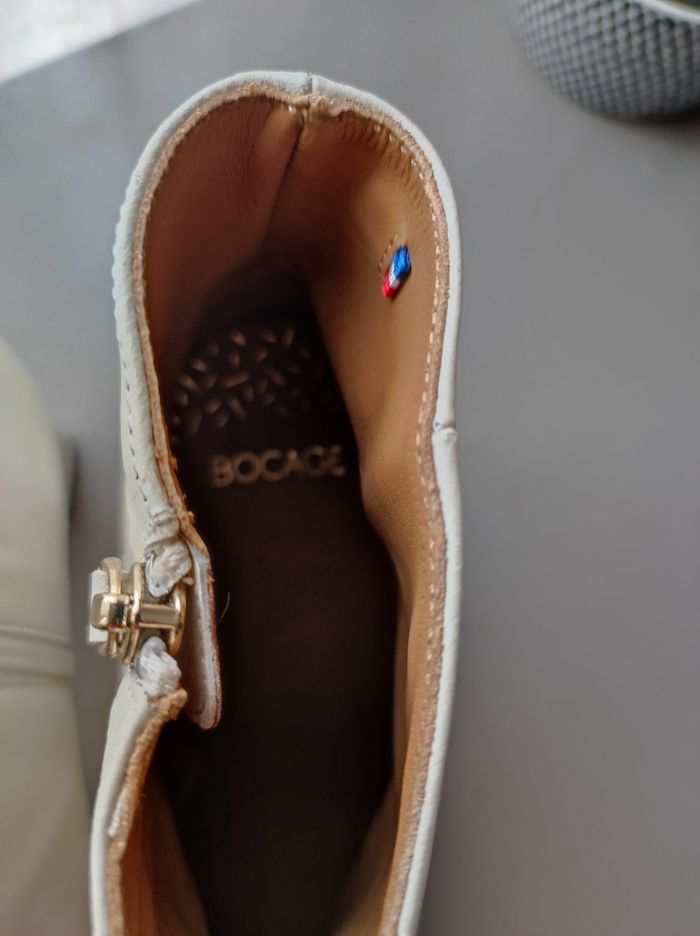 Bottines blanches NEUVES pt 39 Bocage - photo numéro 3