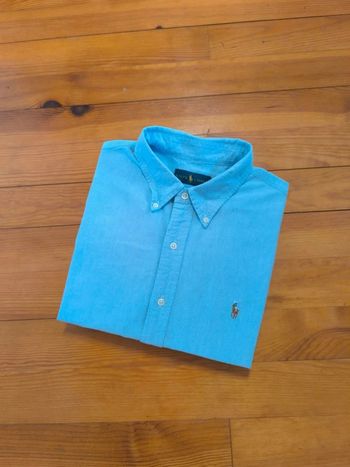 Chemise Ralph Lauren - Logo brodé premium - Bleu clair - Taille XL
