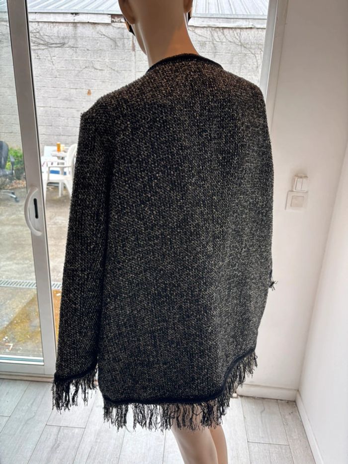 Veste mi longue à frange Zara xl - photo numéro 7