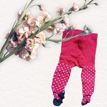 collants bébé fille taille 6 mois rouges à pois blancs