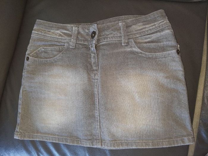 Jupe en jeans gris délavé
