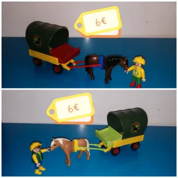 Thème* enfant & animaux / charette