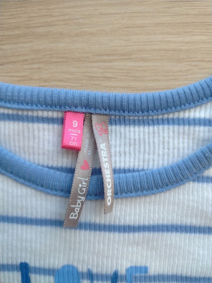 Ensemble tee shirt et gilet bébé fille 9 mois - photo numéro 3