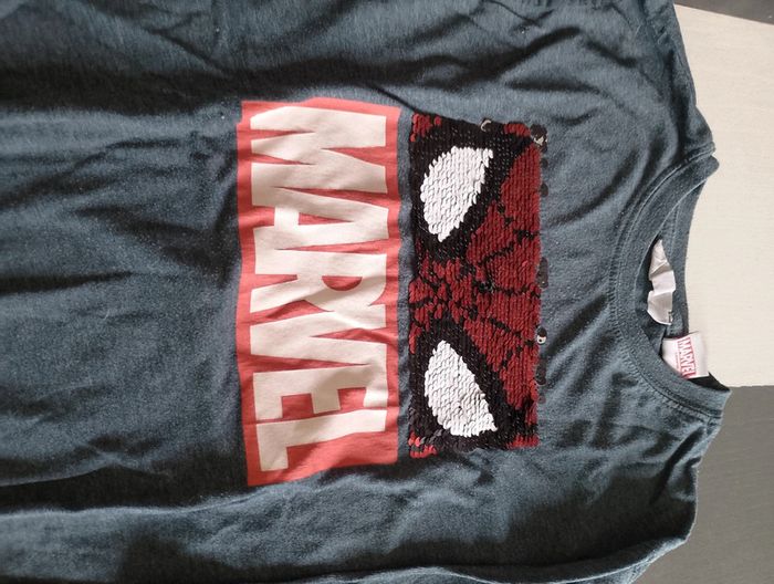 T-shirt manche longue spiderman marvel 10 ans - photo numéro 2