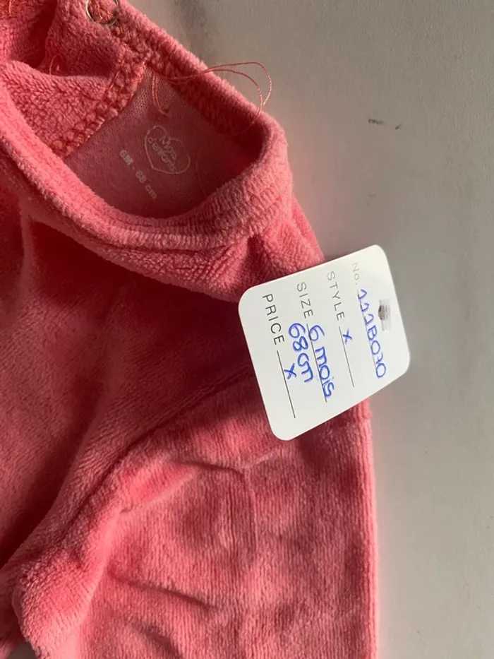 Pyjama épais rose Mots d’Enfants 6 mois/68 cm [ref.111B070] - photo numéro 3