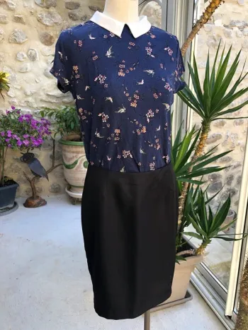 Autre ton - Jupe droite noire mi longue professionnelle type blazer