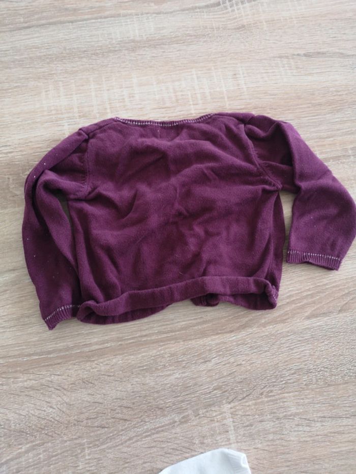 Gilet violet bébé 12 mois - photo numéro 4