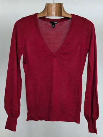 Pull fin H&M col V – Rouge – Taille S