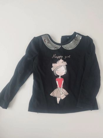 T-shirt manches longues strass 4 ans