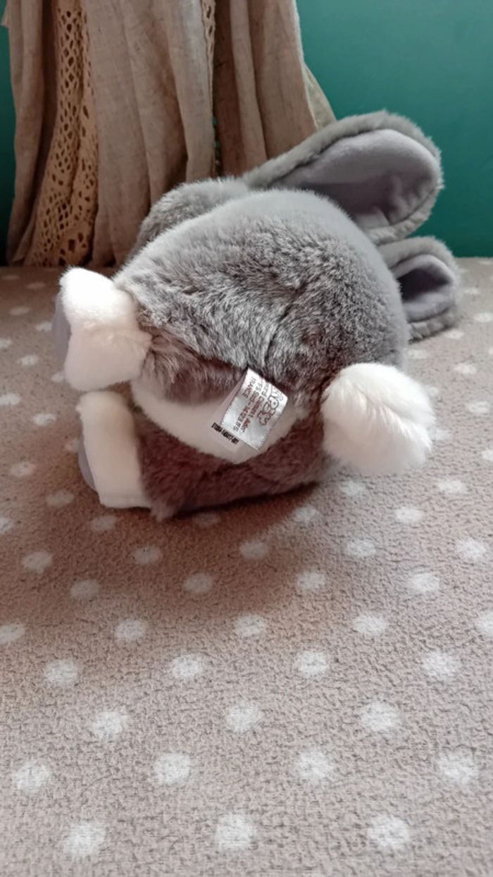 Peluche lapin gris et blanc gipsy - photo numéro 5