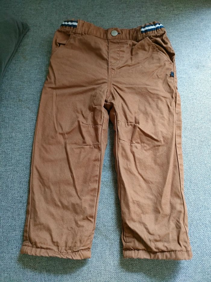 Pantalon façon treillis marron