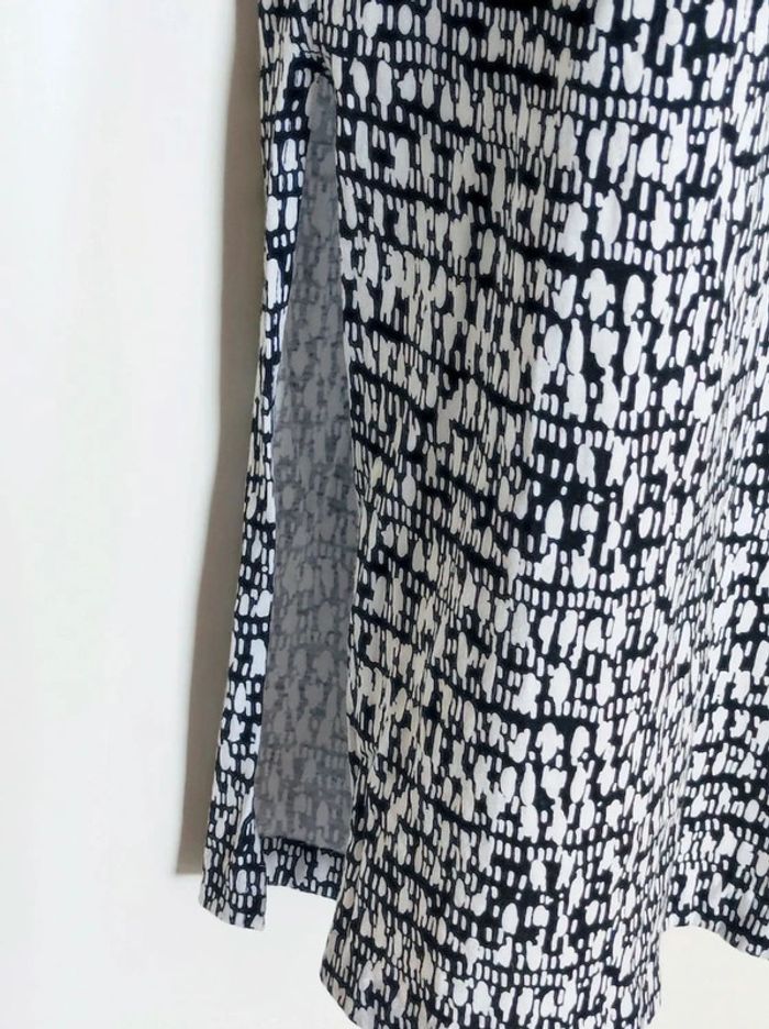 Robe longue fendue abstrait blanc noir - 38/M à 40/L - photo numéro 9