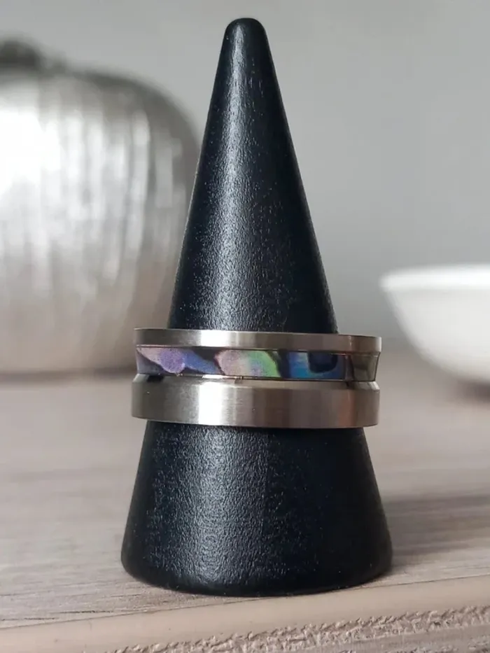 Bague homme acier taille 19 - photo numéro 2
