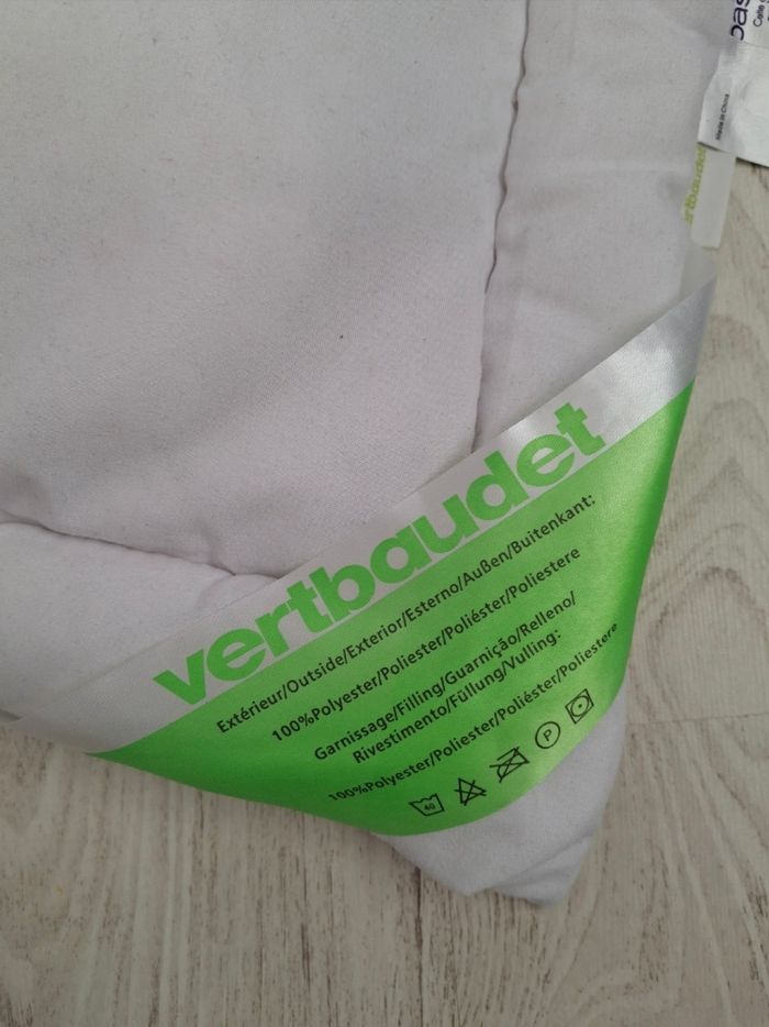 Oreiller plat bébé blanc 60x60cm - Vertbaudet - photo numéro 2
