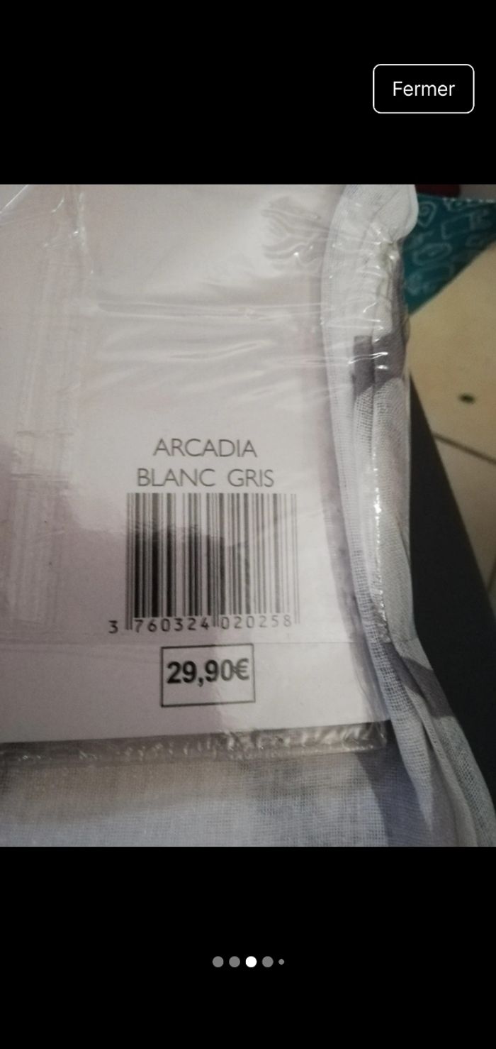 Panneau voilage 140x250 cm gris blanc neuf - photo numéro 3