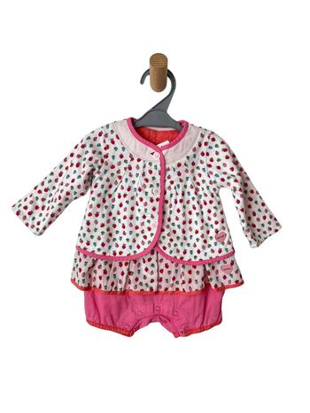 LOT / Ensemble Kenzo Kids imprimé fraises (combishort + cardigan) - 3 mois (60cm)