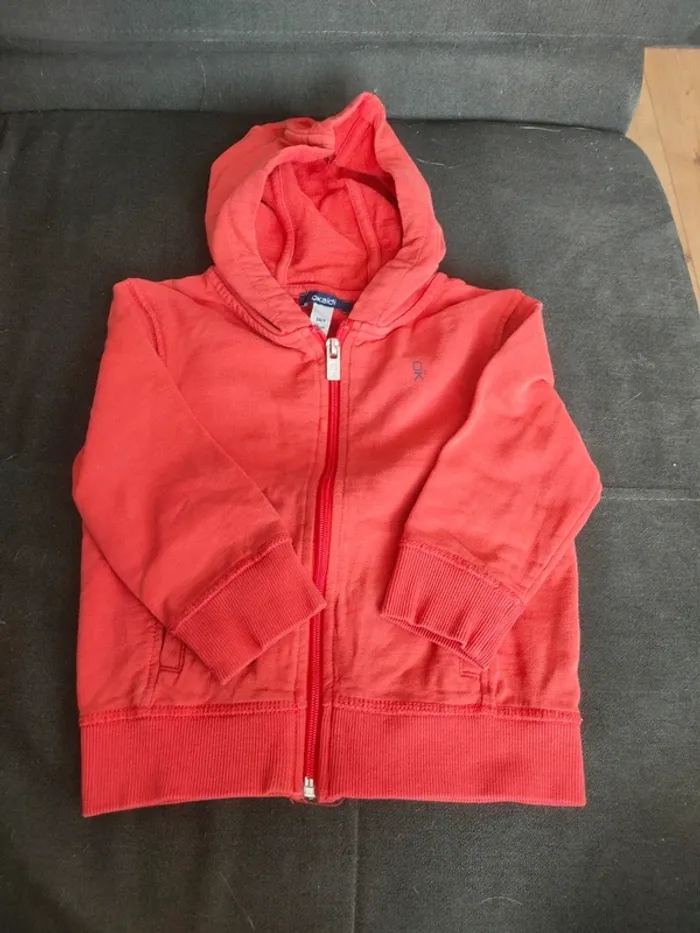 Gilet rouge à fermeture garçon 3 ans Okaïdi