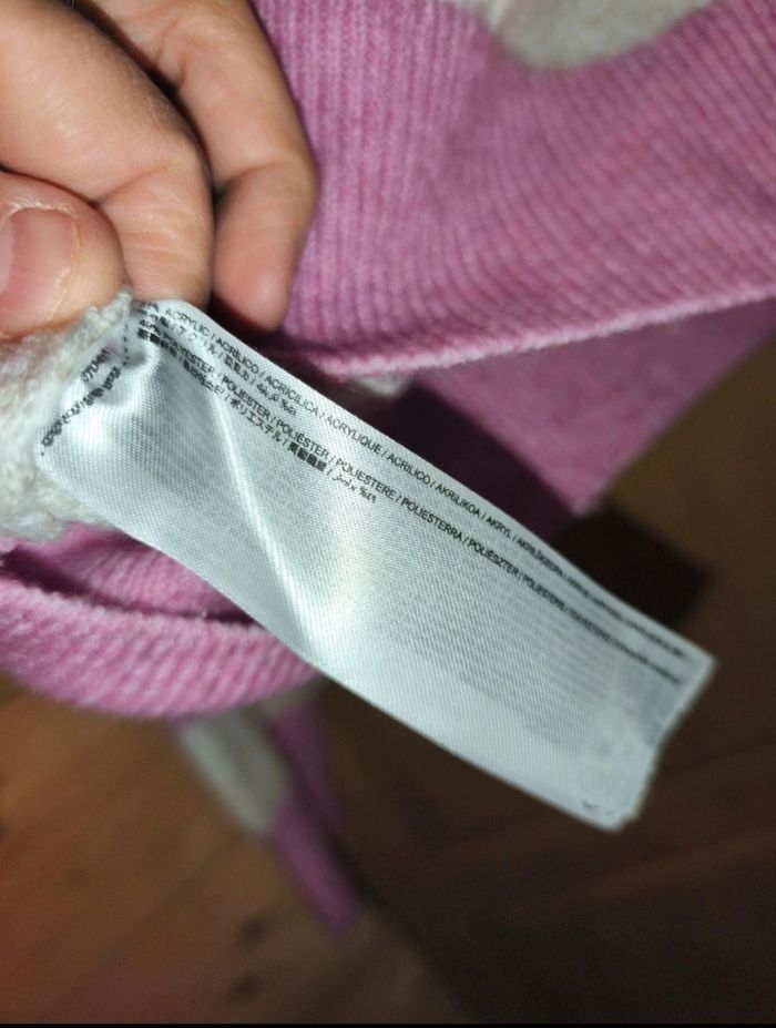 Magnifique pull court mango rose et blanc a rayures - photo numéro 4