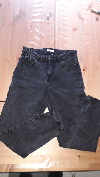 Pantalon denin noir, MOM. Kiabi. Taille 40.