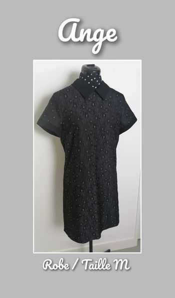 Robe noir pois blanc relief Taille M Ange