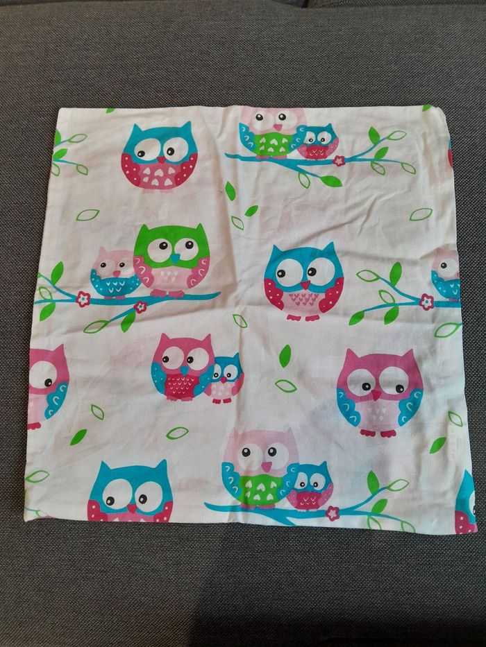 Housse de coussin chouettes 40x40cm - photo numéro 2