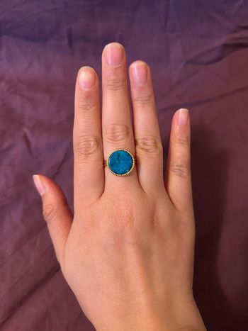 Bague rond bleu • Taille ajustable