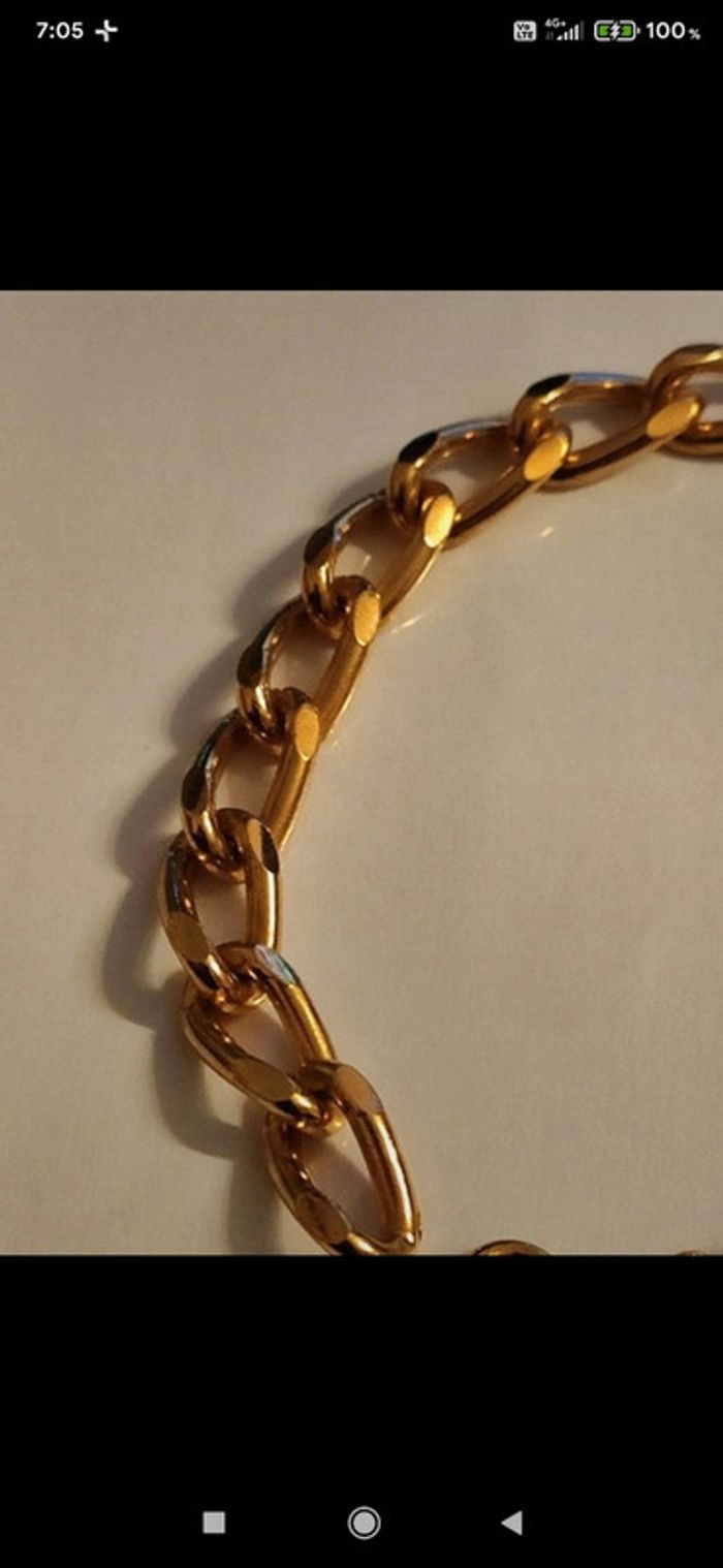 Bracelet mailles plaqué or - photo numéro 3